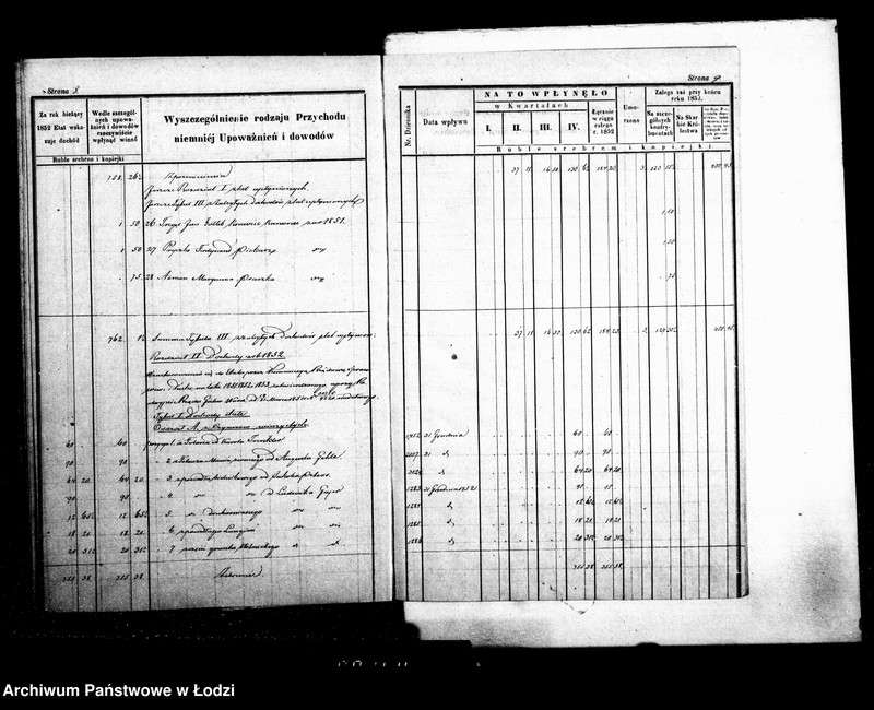 Obraz 9 z jednostki "Manuał przychodu i wydatku kasy ekonomicznej m. Łodzi na rok 1852"