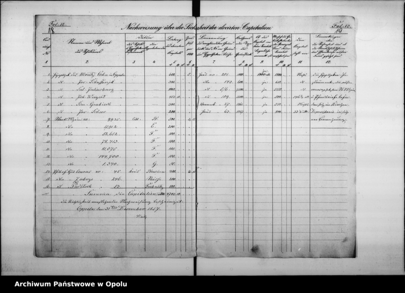 Obraz 19 z jednostki "Acta betreffend die Revision der Rechnungen der Domherr Franz Paulschen Schulstiftung und Ertheilung der Decharge für den Rendanten pro 1858 - 1862"