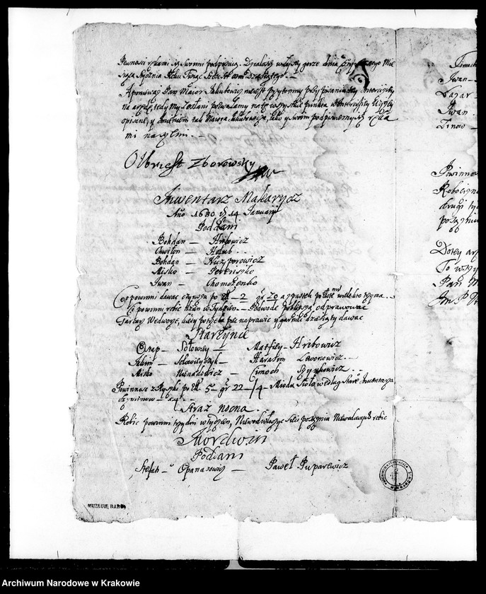 Obraz 8 z jednostki "Dobra obce: Mordwin i Makarycze w pow. pińskim w zastawie u Jerzego K. Chodkiewicza oraz zastawa dóbr Torczyce w woj. nowogrodzkim. M.in. dwa inwentarze dóbr Makarycze z 1680 i 1683 r.; kwit podymnego z 1678 r."