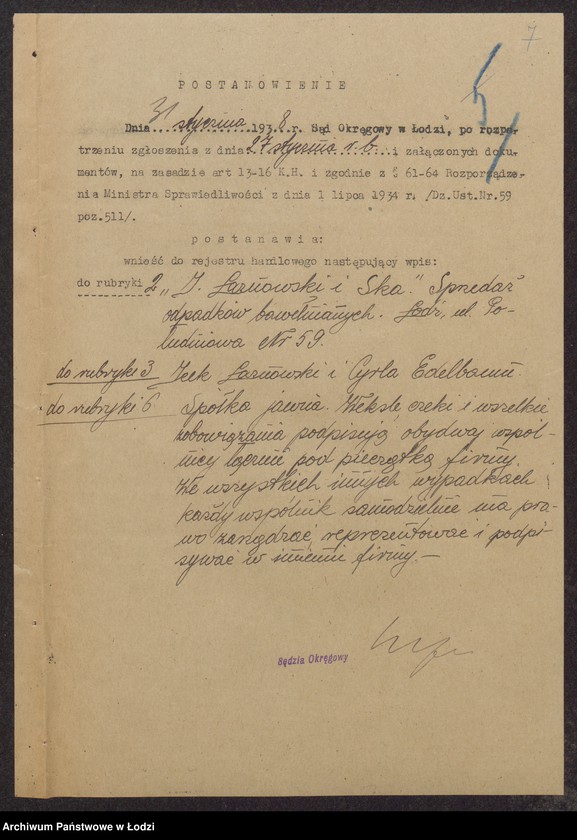 Obraz 9 z jednostki "Icek Łaznowski, Cyrla Edelbaum- sprzedaż odpadków bawełnianych"