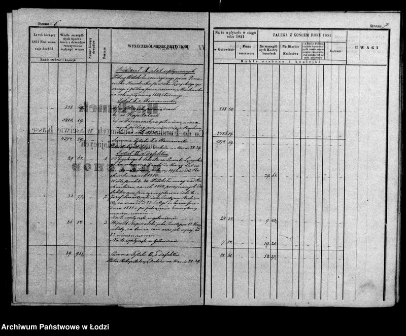 Obraz 9 z jednostki "Rachunek kasy ekonomicznej m. Łodzi na rok 1851"