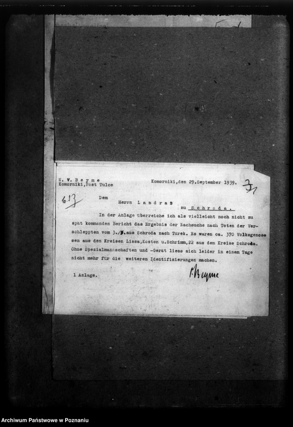 Obraz 5 z jednostki "Schriftwechsel aus verschiedenen Kreisen - w sprawie zmarłych miejscowych Niemców"