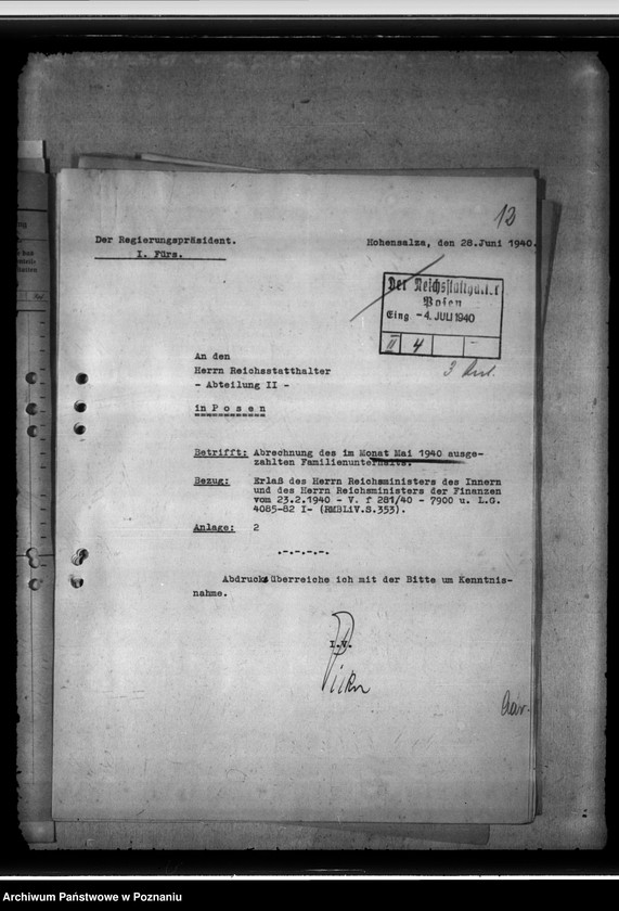 Obraz 17 z jednostki "Familienunterhalt. Zusammenstellungen des Regierungspräsidenten Hohensalza - Inowrocław"