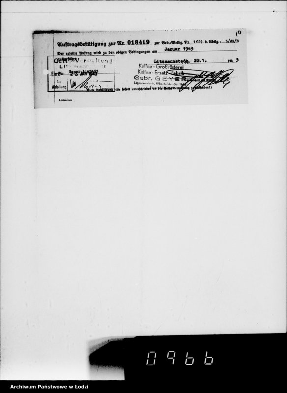 Obraz 15 z jednostki "Lebensmitteleinkauf. Aufträge, [Lieferscheinen und Rechnungen] 18371-18420. [Dostawa artykułów pierwszej potrzeby do Getta]"