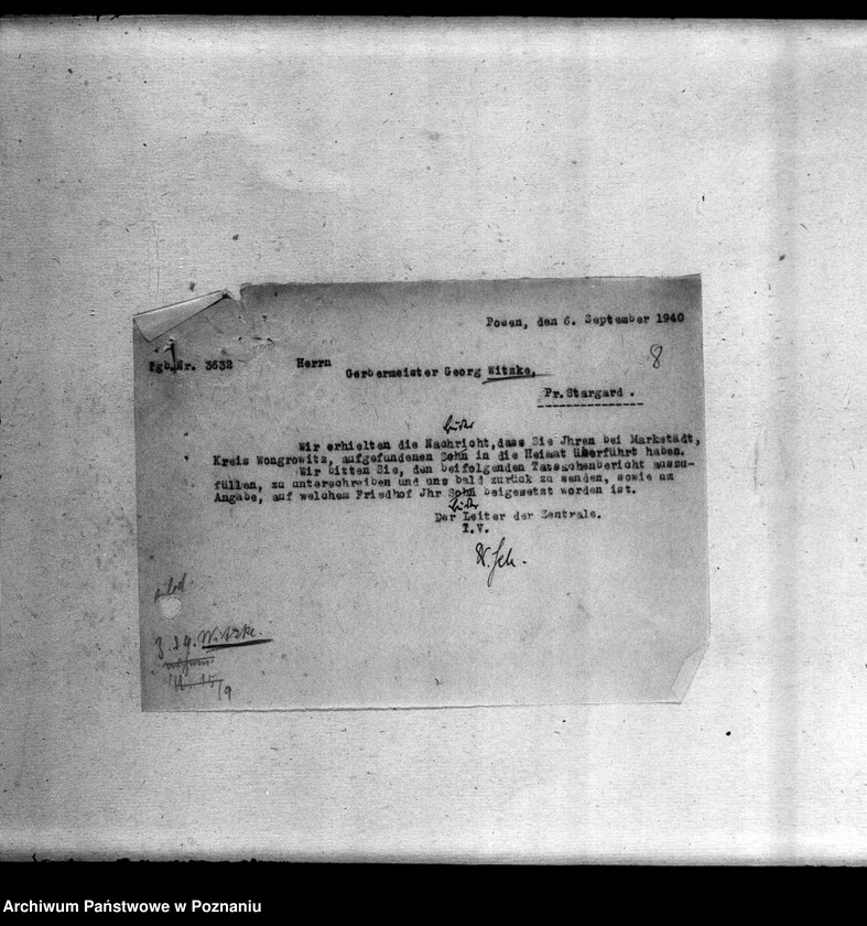 Obraz 13 z jednostki "Korespondencja w sprawie miejscowych Niemców ze Śląska, Wielkopolski i Poznania, którzy zginęli w 1939 roku"