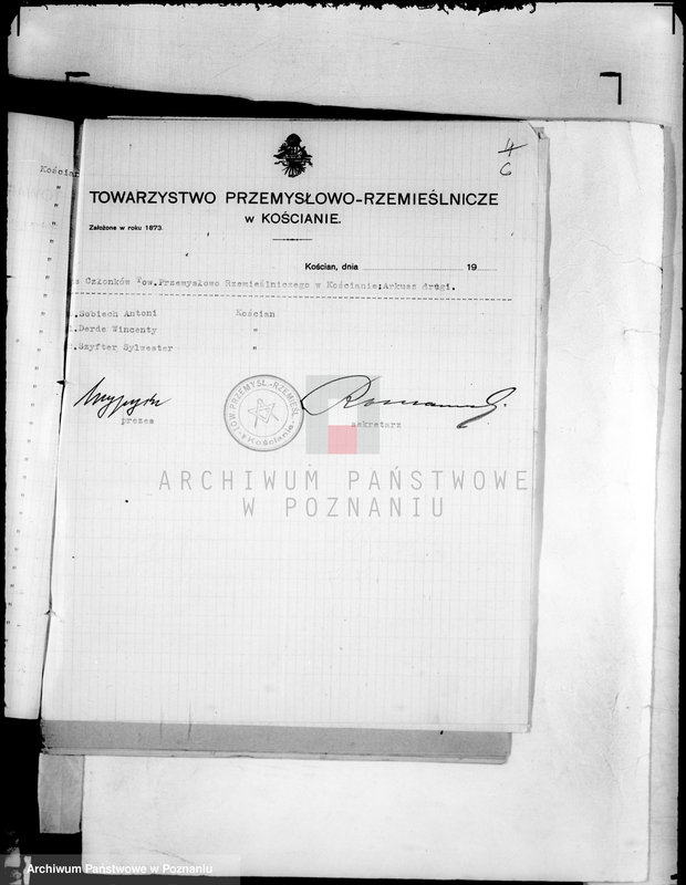 Obraz 10 z jednostki "/Towarzystwo Przemysłowo-Rzemieślnicze w Kościanie/"