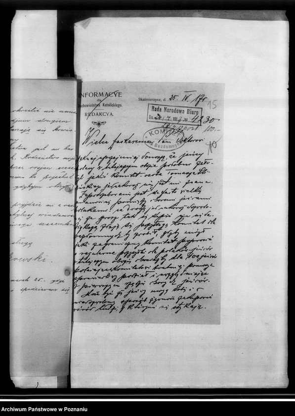 image.from.unit.number "Korespondencja - listy jeńców wojennych o pomoc materialną i prawną z różnych obozów jenieckich."