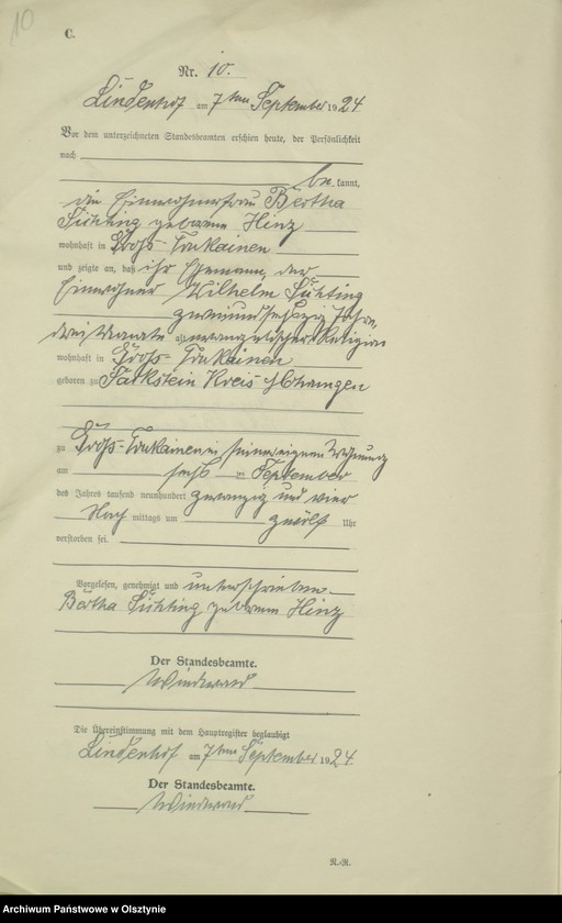 image.from.unit.number "Sterbe-Register / Neben-Register/ Nr 1 - 18"