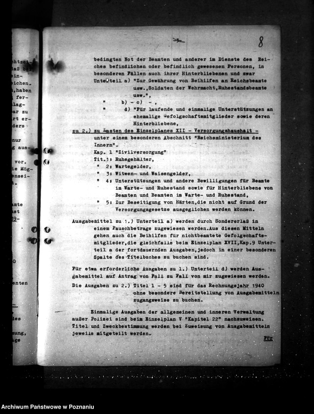 Obraz 12 z jednostki "Kassenanschlag 1940- Veterinär- Verwaltung"