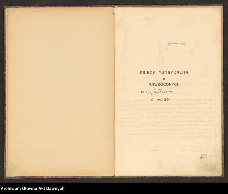 image.from.unit "Parafia: Jałowicze. Dekanat: Łuck. Księga metrykalna o nawróconych parafii Jałowicze od r. 1930"