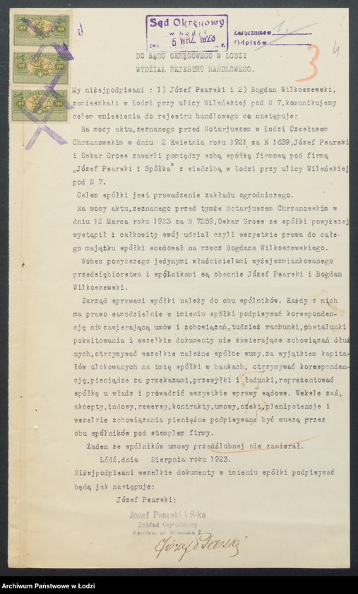 Obraz 6 z jednostki "Józef Psarski i S-ka- zakład ogrodniczy"