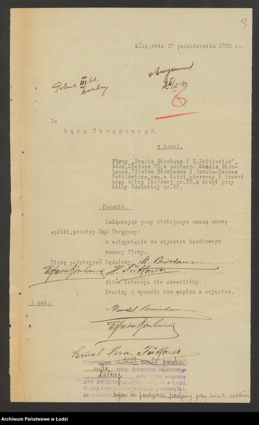 Obraz 11 z jednostki "Bracia Birnbaum i H.Feitlowicz- kupno i sprzedaż towarów manufakturowych"