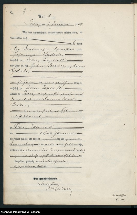 Obraz 11 z jednostki "Księga zgonów t. I"