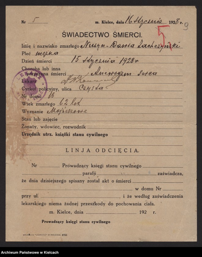 image.from.unit.number "Załączniki do akt zgonu Okręgu Bożniczego Kielce za rok 1928"