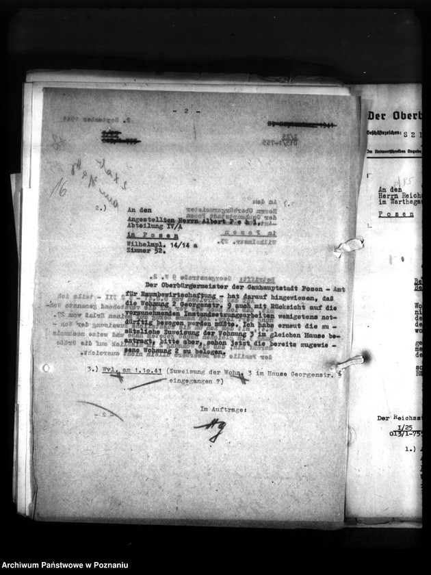 Obraz 20 z jednostki "Wohnungszuweisungen für Deutsche. Verdrängung der Polen."