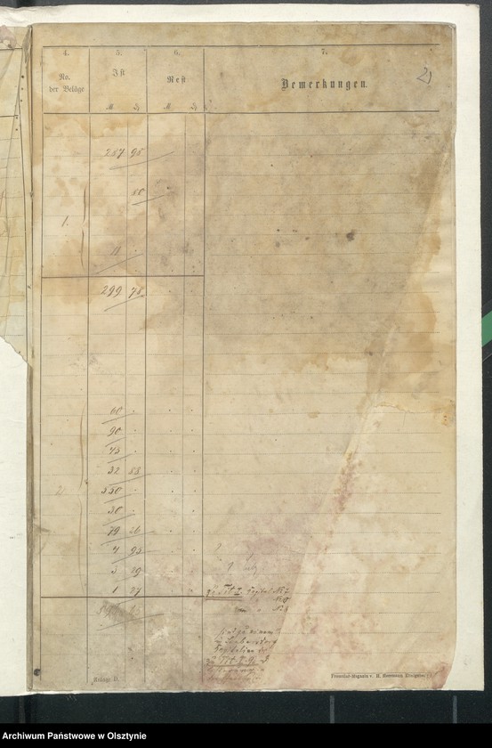 image.from.unit.number "Rechnung über Einnahme und Ausgabe der Kirchen-Kasse Kraplau"