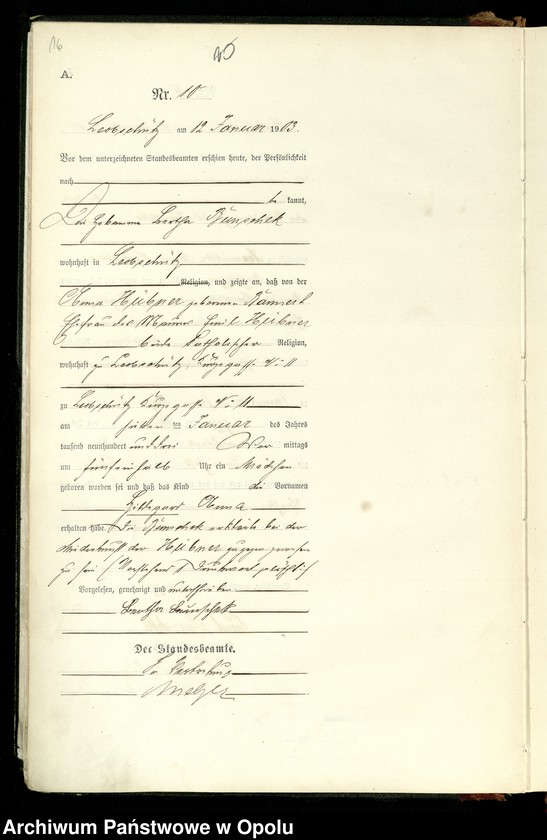 image.from.unit.number "Geburts-Register (Haupt-Register) 1903 (Głubczyce)"