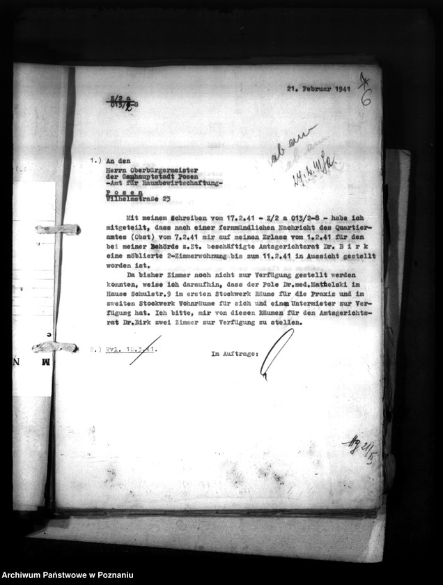 Obraz 10 z jednostki "Wohnungszuweisungen für Deutsche. Verdrängung der Polen."