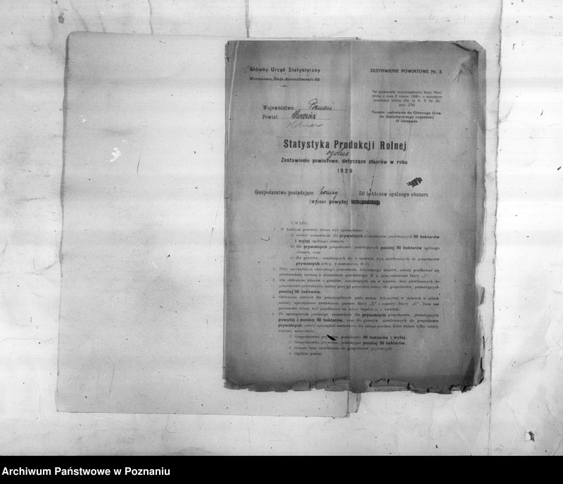 Obraz 3 z jednostki "/Statystyka produkcji rolnej - zestawienie ogólne z powiatu chodzieskiego"