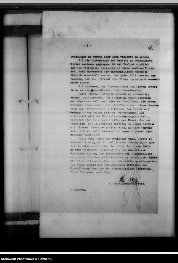 image.from.unit.number "Einziehungsprotokolle [ksiąg kościelnych oraz korespondencja w sprawie zaginionych ksiąg] in Kröben [w Krobi, powiat gostyński]"