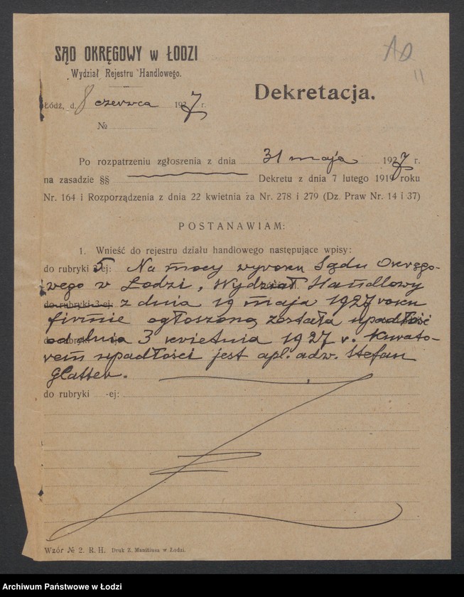 Obraz 13 z jednostki "Józef Bromberg – drobna sprzedaż skór"