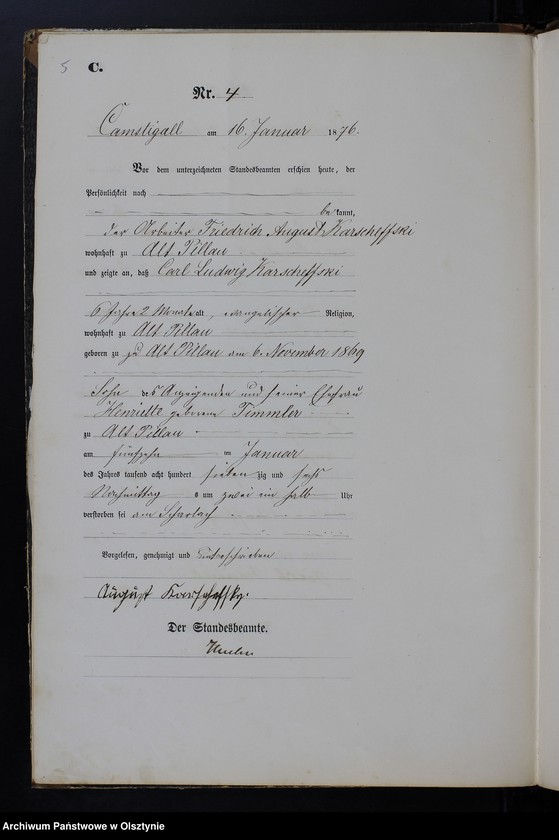 image.from.unit.number "Sterbe-Haupt-Register Tom I,Nr 1 - 82"