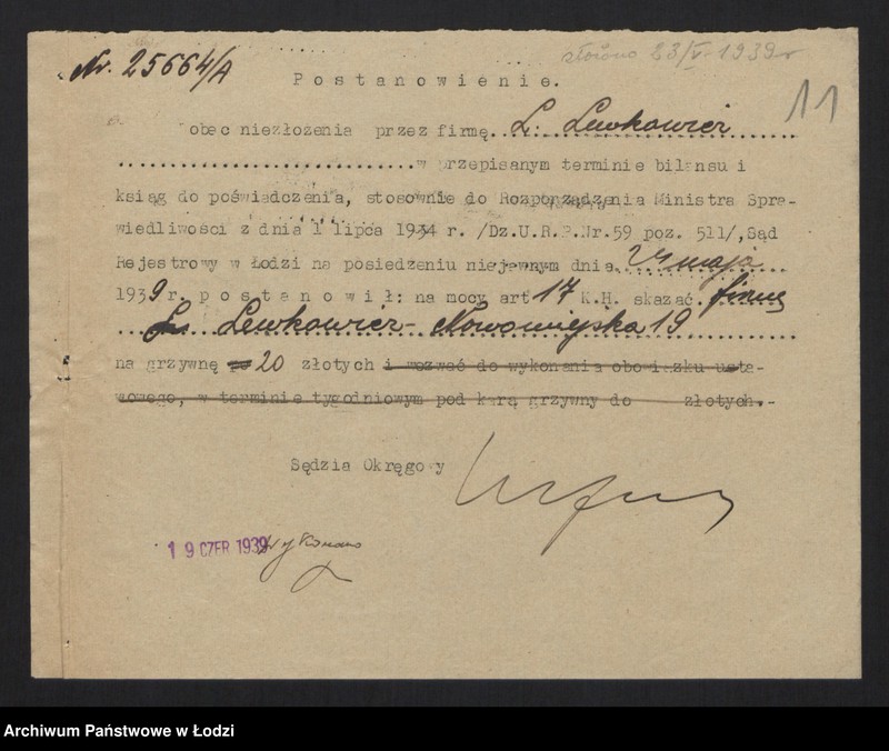 Obraz 13 z jednostki "Lajb Lewkowicz- sprzedaż przędzy"