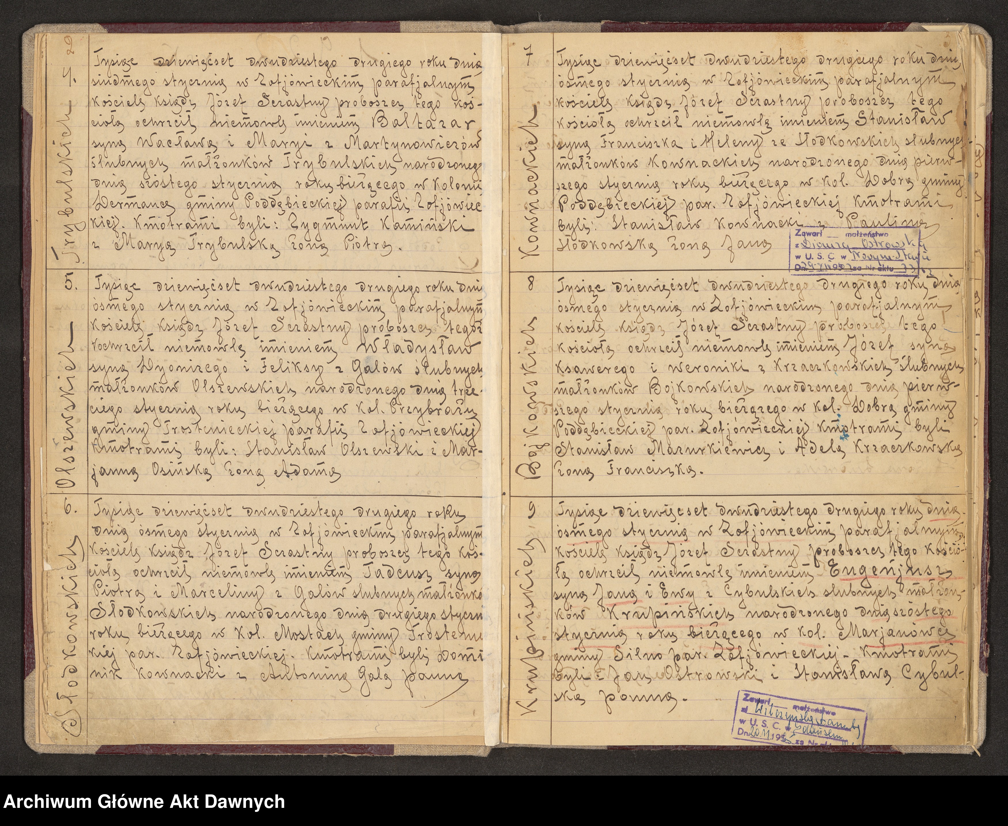 Skan z jednostki: Parafia: Zofiówka. Dekanat: Łuck. Księga metrykalna urodzeń, ślubów, zgonów