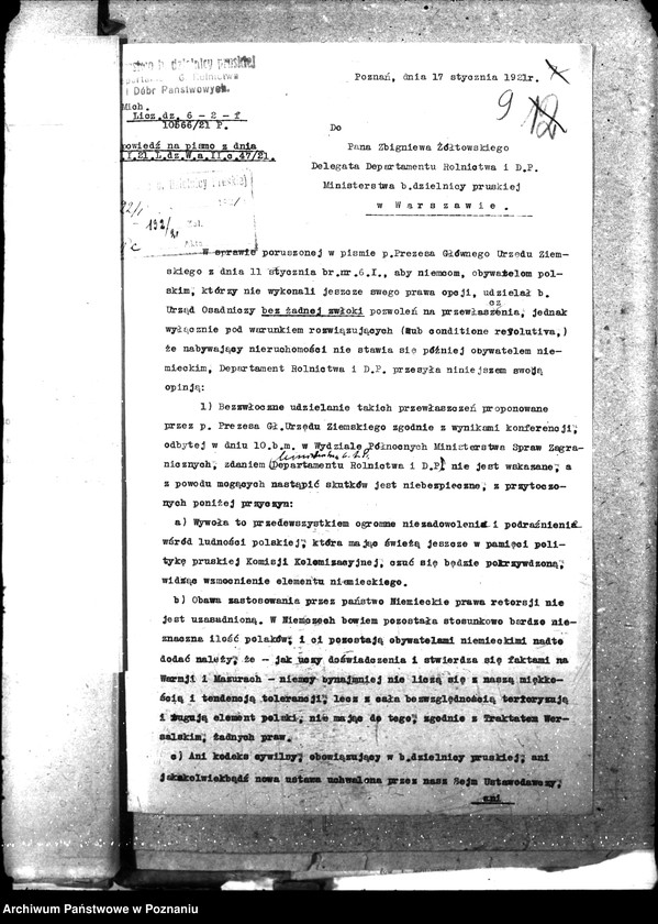 Obraz 13 z jednostki "Opcje, sprawy kolonizacyjne, przewłaszczenia, eksmisje kolonistów [organizacyjne i parcelacyjne]"