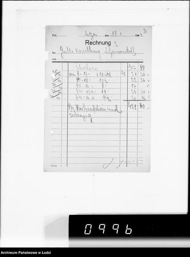 Obraz 7 z jednostki "Theodor Oelke [rachunki za dostawy towarów dla Getta]"