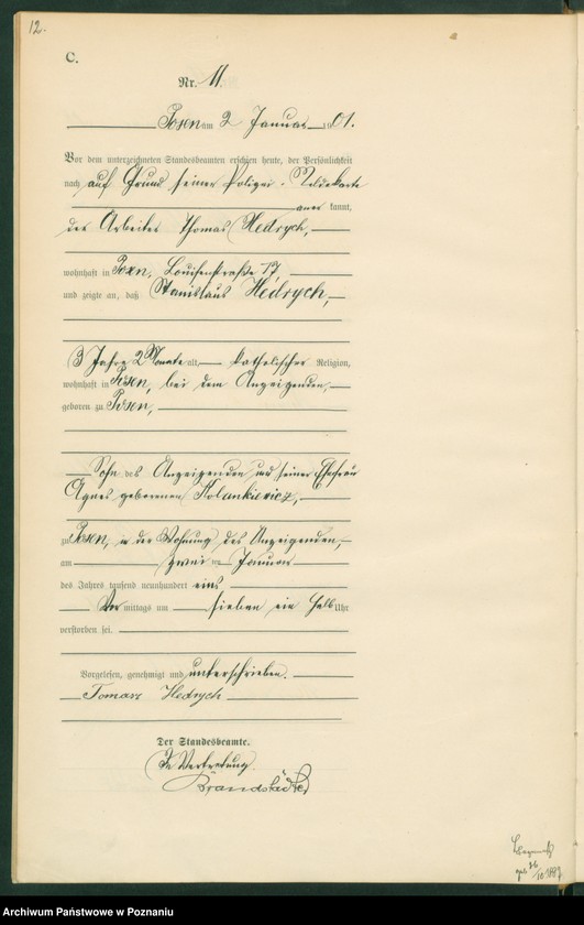 Obraz 14 z jednostki "Księga miejscowa zgonów t. I"