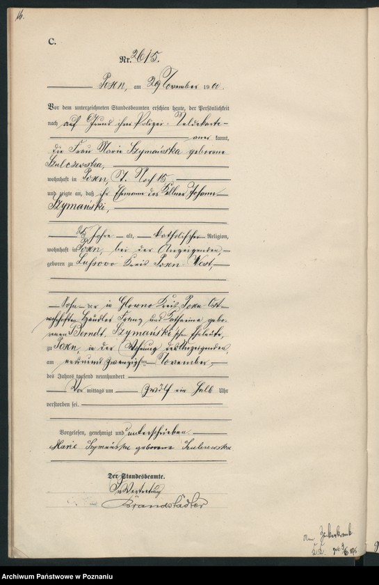 Obraz 19 z jednostki "Księga miejscowa zgonów"