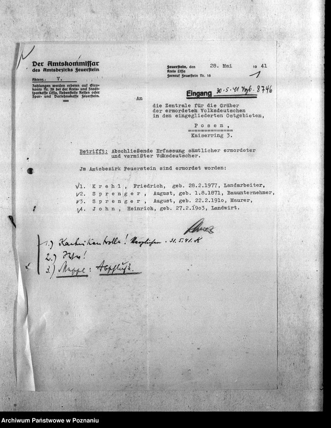 Obraz 5 z jednostki "Amtsbezirk Wilhelmsort Kreis Bromberg (Bydgoszcz). Wykazy miejscowych Niemców, którzy zginęli w 1939 roku"