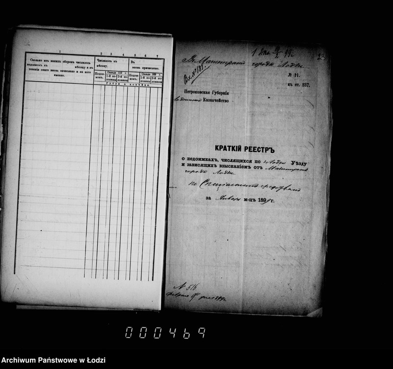 Obraz 18 z jednostki "O nedoimkach po knigam Uezdnago Kaznačejstva za I-uju polovinu 1899 g."