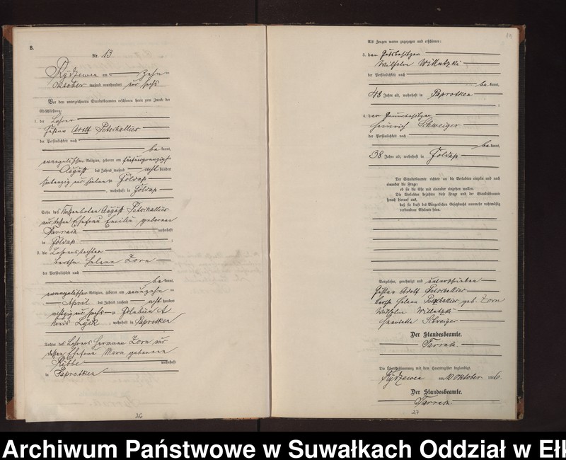 image.from.unit.number "Heirats-Neben-Register des Preussischen Standes-Amtes Rydzewen Kreis Lötzen"