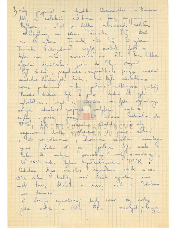 Obraz 10 z jednostki "Relacje i wspomnienia dotyczące powstania wielkopolskiego: 1. Poznań, część V /autorzy relacji od T - W/./Zakrzewski Władysław/."