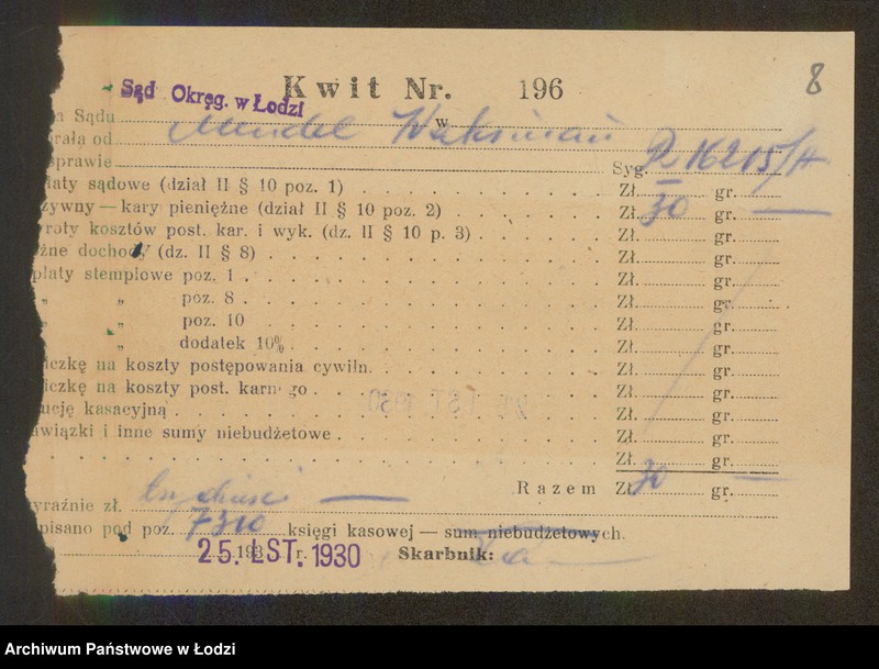 Obraz 10 z jednostki "Mendel Waksman – sprzedaż wody sodowej, lemoniady, słodyczy i owoców"