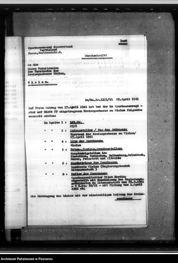 Obraz 18 z jednostki "Sparkassen und Giroverband Wartheland"