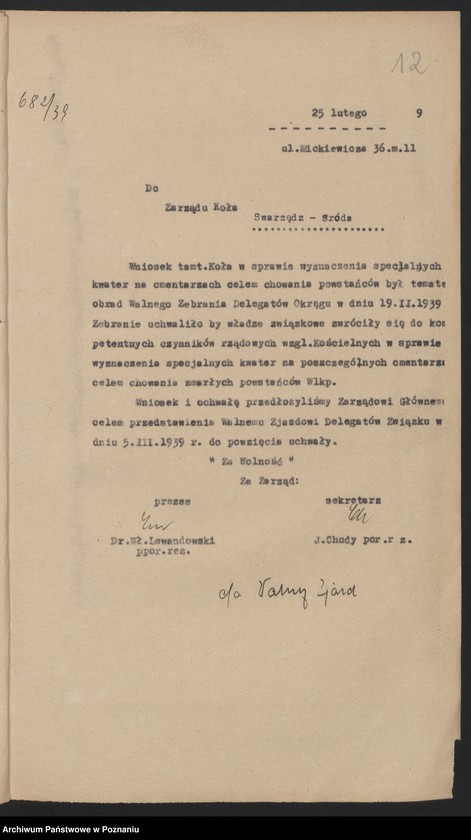 image.from.unit.number "Walny Zjazd Delegatów [wnioski na zjazd, ewidencja kół, sprawozdania sekretarza, komendanta delegatury grodzkiej, bilans]"