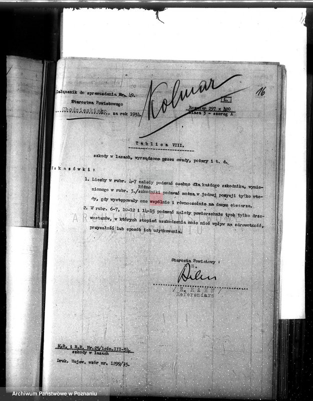 image.from.unit.number "Sprawozdanie z działalności organów ochrony lasów za rok 1934"