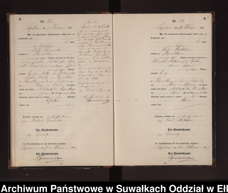 image.from.unit.number "Geburts-Neben-Register des Preussischen Standes-Amtes Rydzewen Kreis Loetzen"