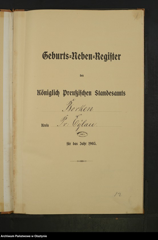 Obraz 3 z jednostki "Geburts-Neben-Register Nr 1 - 48"