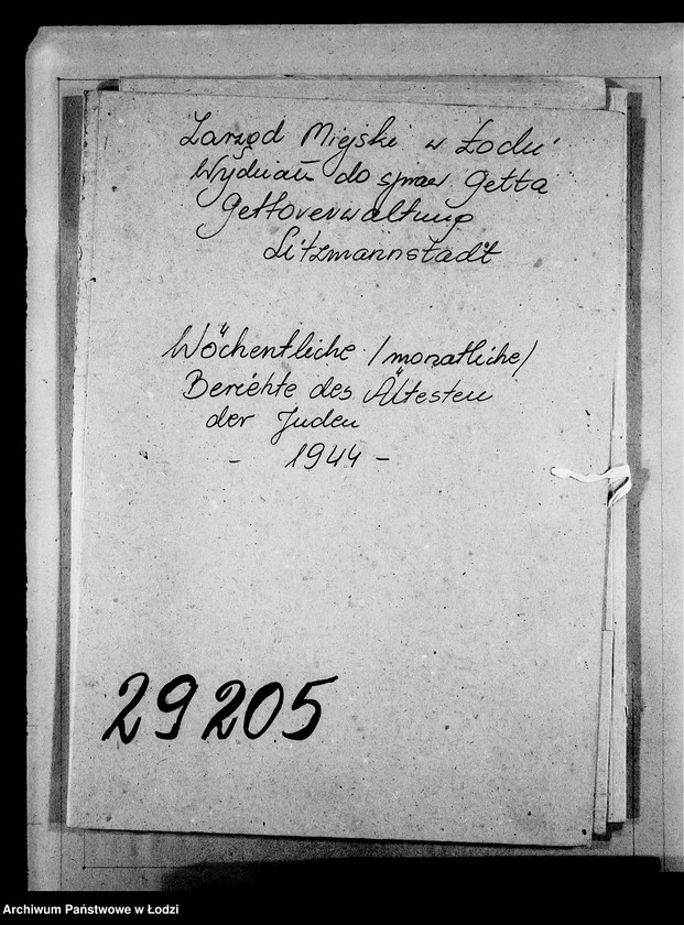 Obraz 4 z jednostki "Wöchentliche (monatliche) Tätigkeitsberichte des Ältesten der Juden"