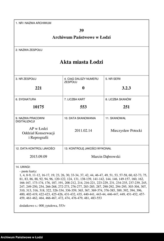 Obraz 1 z jednostki "[Księga ludności stałej m. Łodzi guberni piotrkowskiej nr domu 1352-1357]"