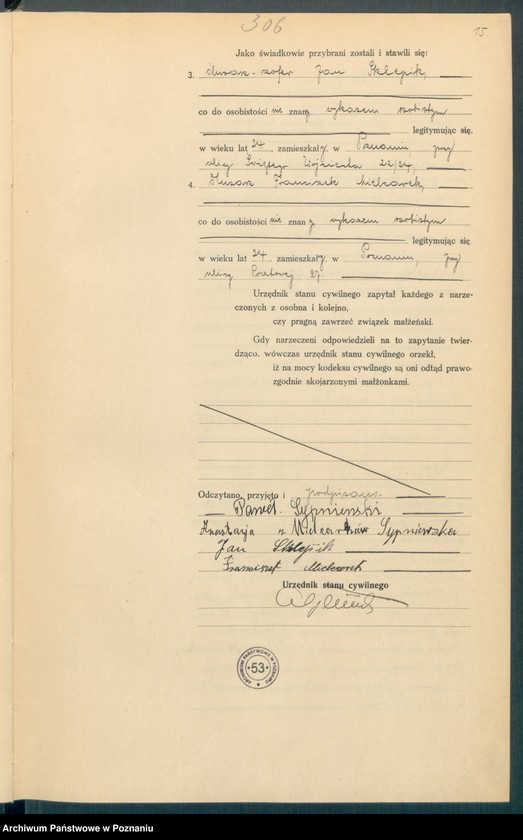 Obraz 17 z jednostki "Księga miejscowa małżeństw tom II [Rejestr główny małżeństw]"