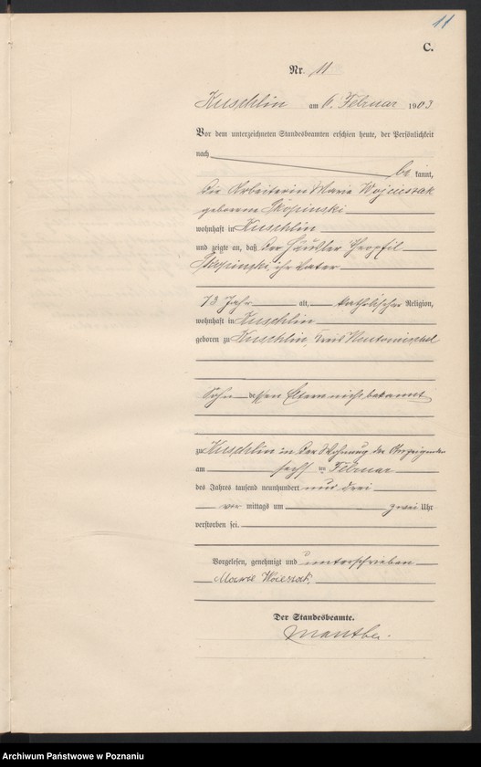 Obraz 14 z jednostki "Sterbe-Haupt-Register"