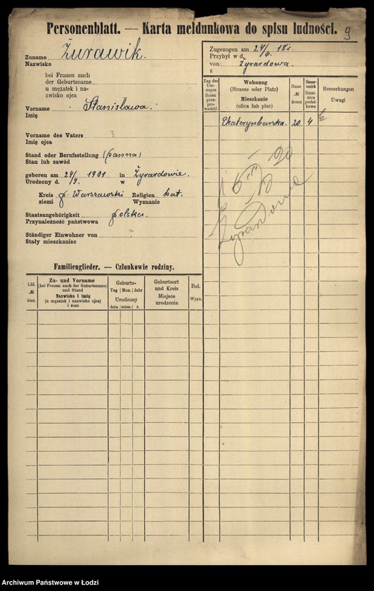 image.from.unit.number "[Spis ludności Łodzi] Żórawiak - Zybrand"