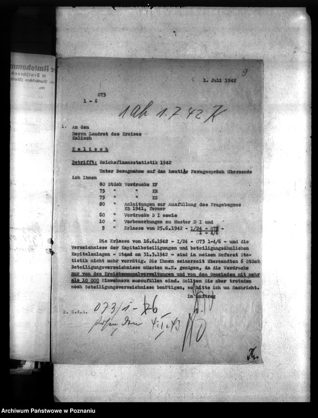 Obraz 13 z jednostki "Finanzstatistik (korespondencja)"