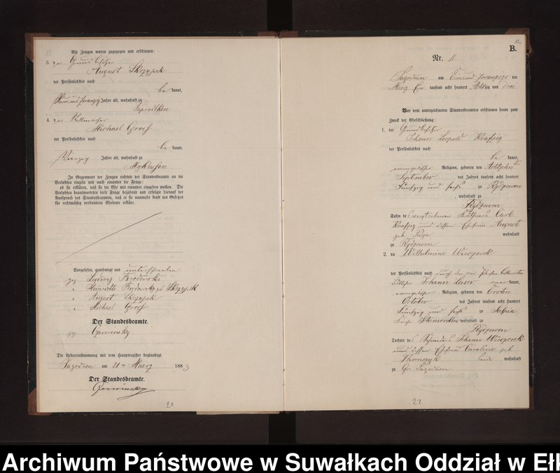 image.from.unit.number "Heiraths-Neben-Register des Preussischen Standes-Amtes Rydzewen Kreis Loetzen"