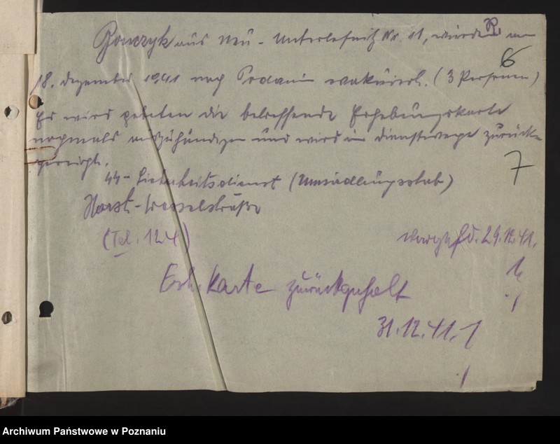 Obraz 10 z jednostki "Umsiedlungsmeldungen der SS - Arbeitsstäbe - Kreis Posen - Land [Powiat - Poznań]"